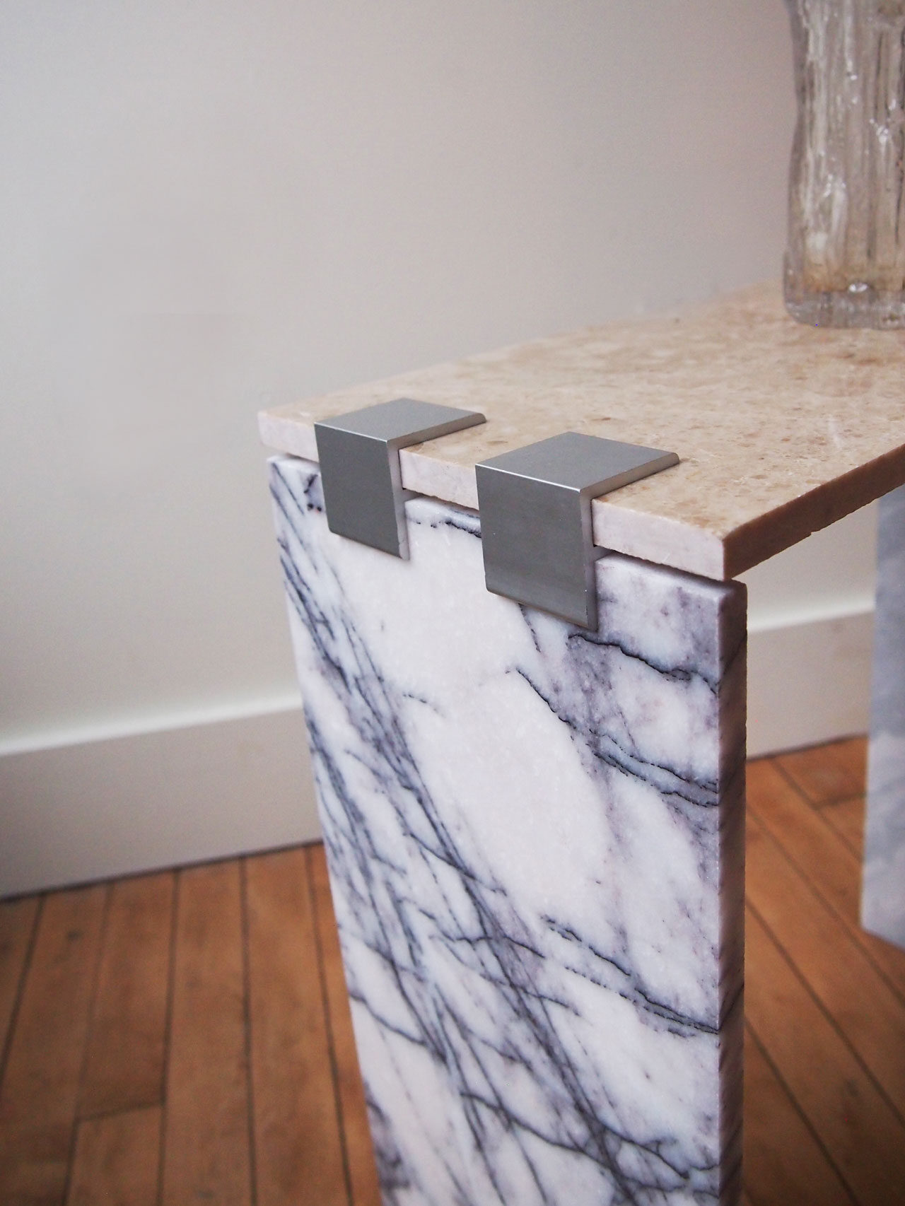 DIY marble tile side table designed by Aandersson