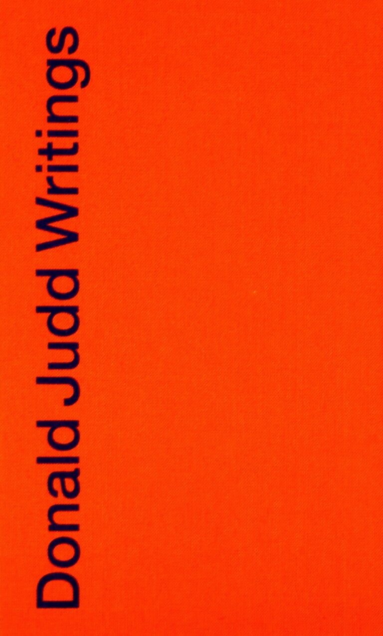 Donald Judd Writings book