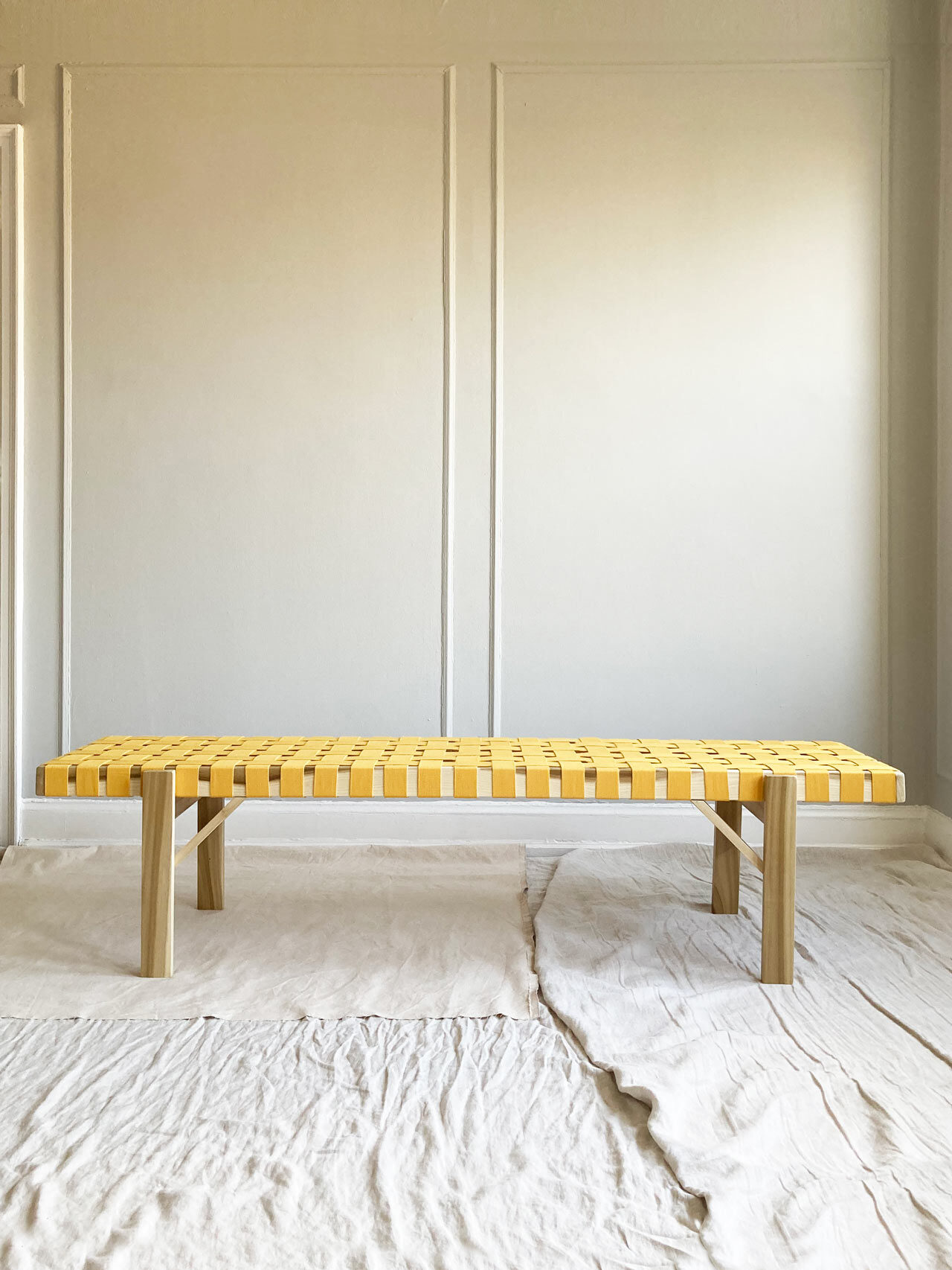 Simple Joinery Cotton Strap Bench by Ian Anderson