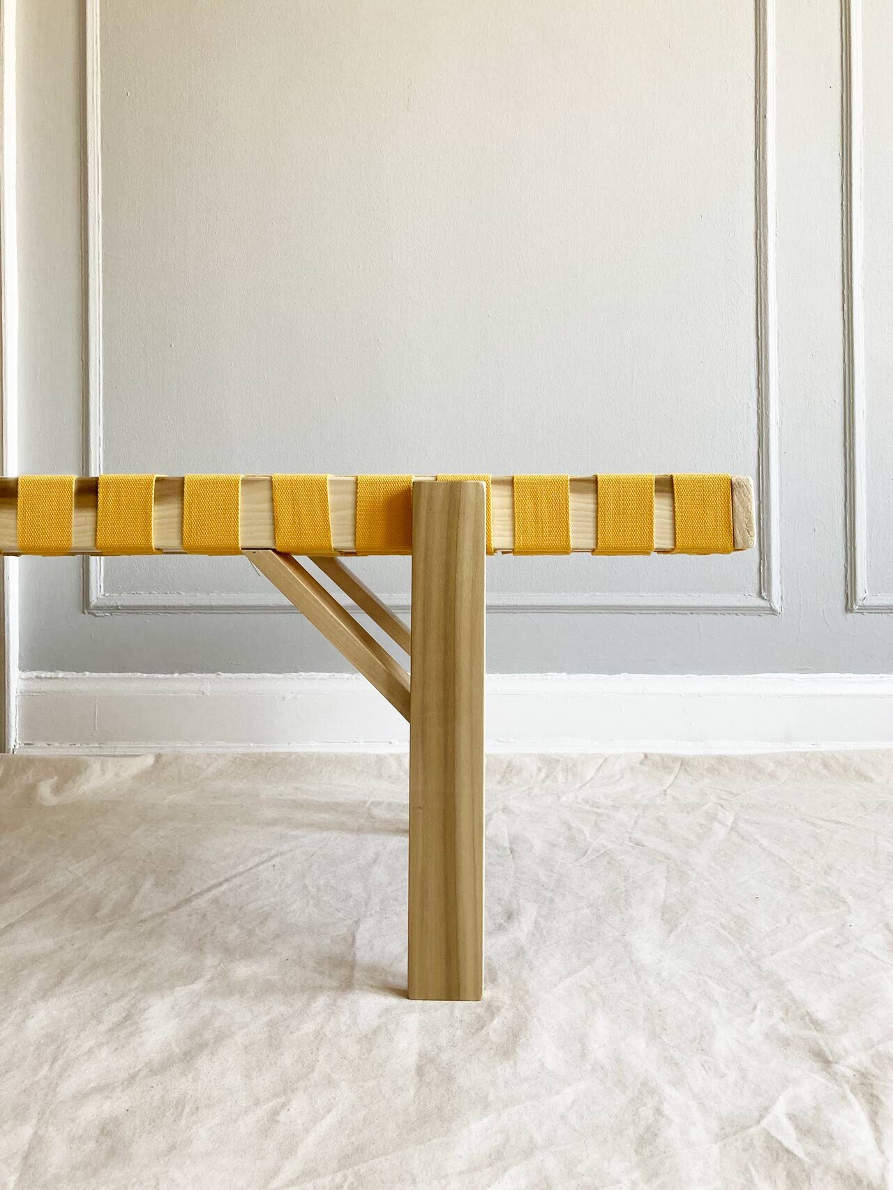 Simple Joinery Cotton Strap Bench by Ian Anderson