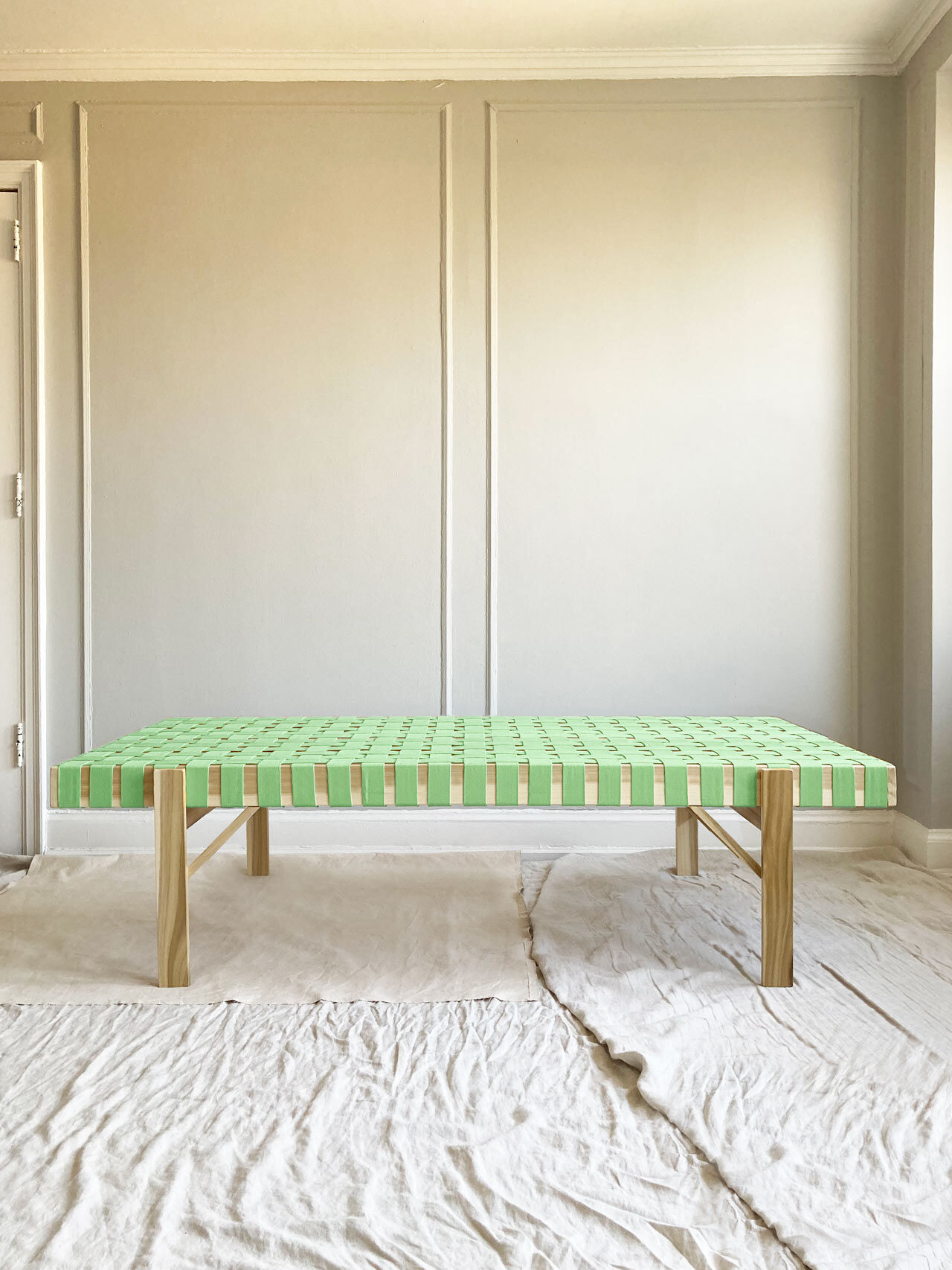 Simple Joinery Cotton Strap Daybed by Ian Anderson